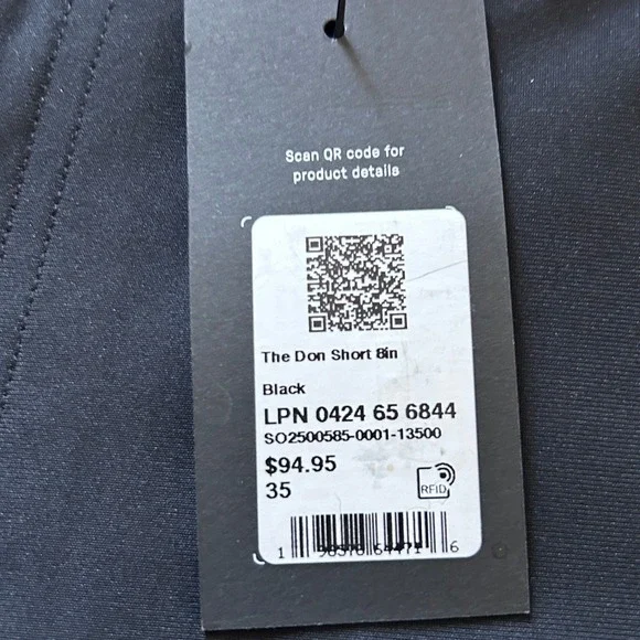Fabletics Mens Black The Don Short 8" Inseam 4-Way Stretch NWT - Size 35 - Picture 5 of 11